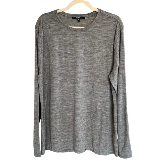 Quince Men’s Merino Wool Baselayer Long Sleeve Tee Shirt Heather Grey XL Casual - Picture 1 of 4
